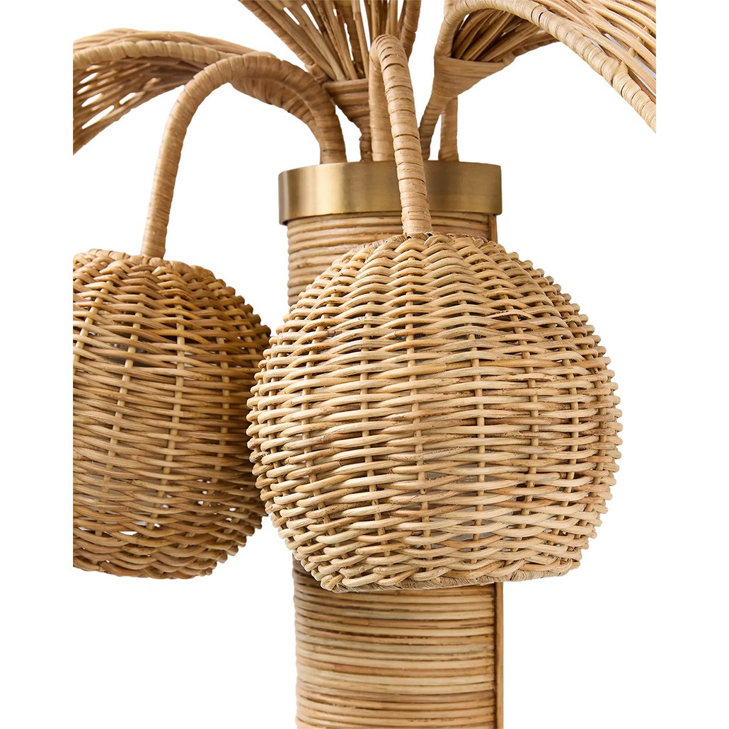 Бра Пальма из ротанга Rattan Palm tree Wall Lamp