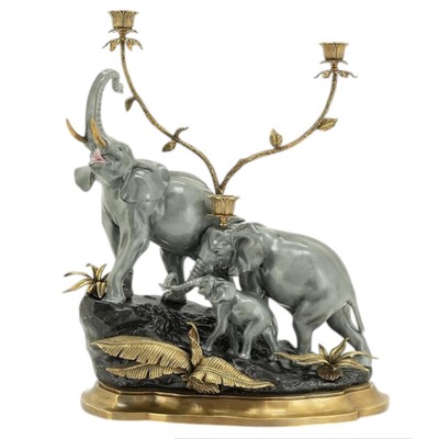 Подсвечник Abhika Candleholder Atlanta Elephants Серый цвет