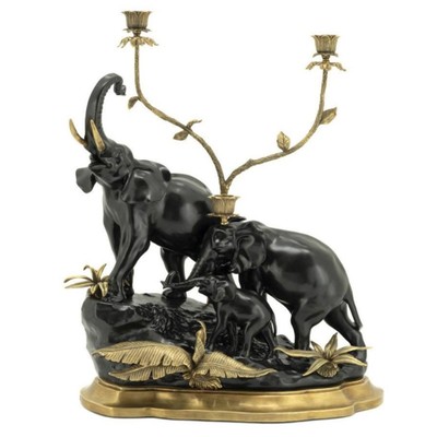 Подсвечник Abhika Candleholder Atlanta Elephants Черный цвет