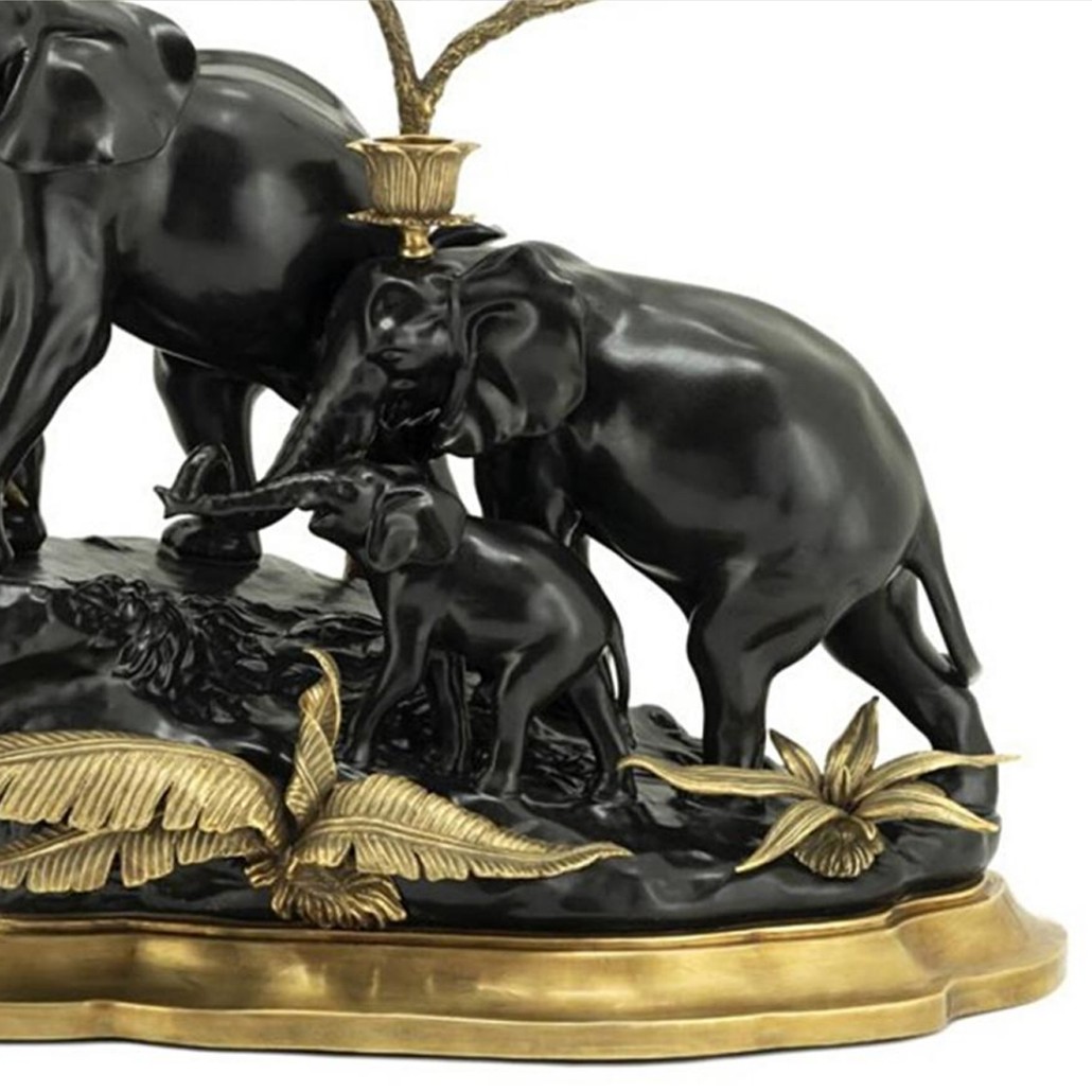 Подсвечник Abhika Candleholder Atlanta Elephants Черный цвет