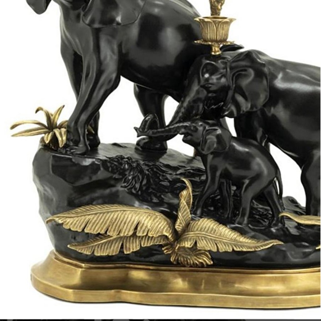 Подсвечник Abhika Candleholder Atlanta Elephants Черный цвет