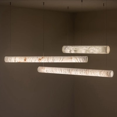 Линейный светильник из мрамора Linea LED Pendant Lamp by United Alabaster