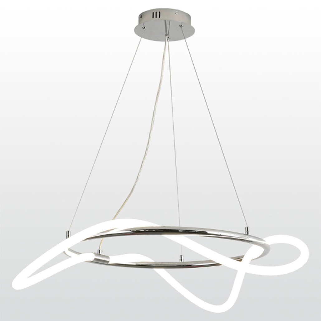 Подвесная светодиодная люстра с хромированным покрытием Luke Lampco Tracer Lamp