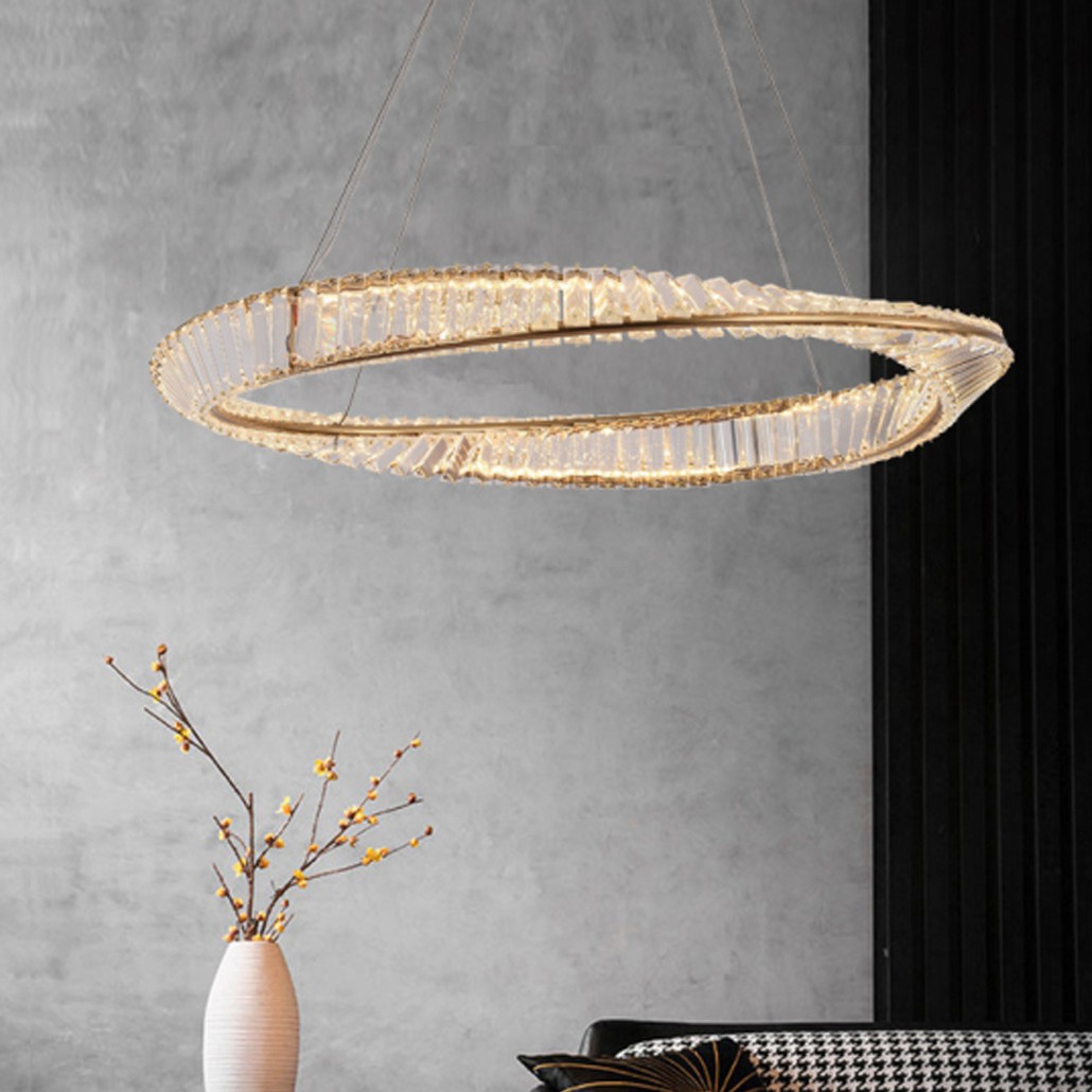 Подвесная светодиодная люстра в виде кольца Bronze Round Air Chandelier